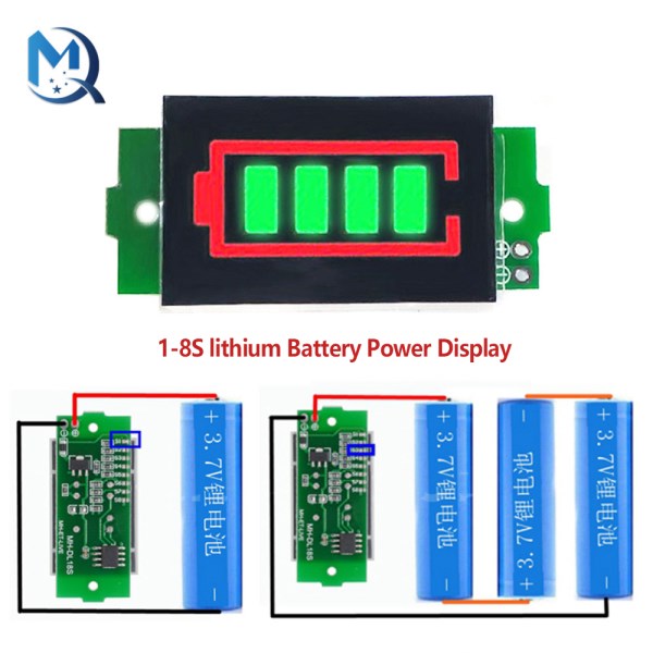 1-8S 1S2S3S4S Single 3.7V Lithium Battery Capacity Indicator Module 4.2V Display Electric Vehicle Battery Power Tester Li-ion