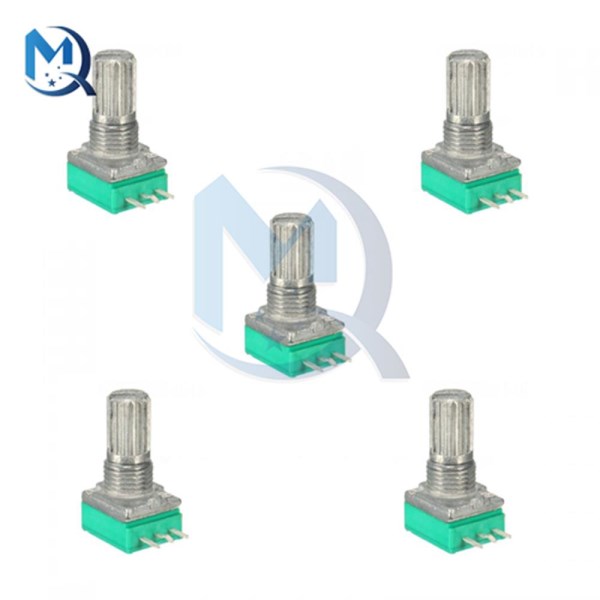 5PCS RK097N 5K 10K 20K 50K 100K 500K B5K 6MM 3Pin Shaft 15mm Amplifier Sealing Rotary Potentiometer Resistor