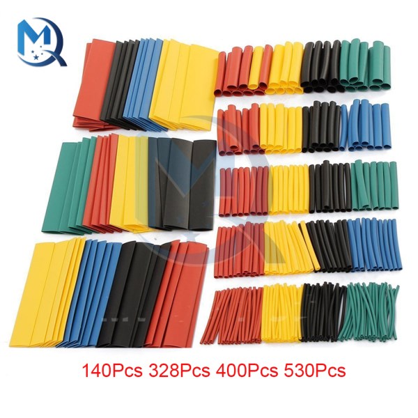 140328400530Pcs Heat Shrink Tube Kit Polyolefin Shrinking Assorted Insulation Sleeving Heat Shrink Tubing Cable Mixed Color