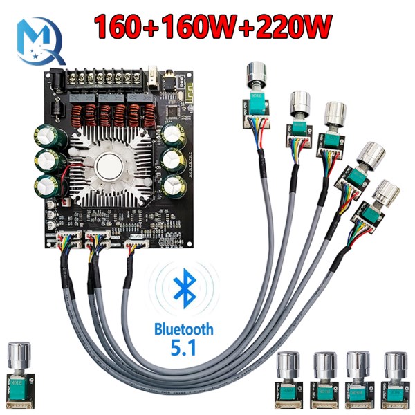220w+160W*2 Power Amplifier Board 2.1 Channel TDA7498E Subwoofer Digital Audio HiFi Stereo Dual Channel Class D Bluetooth 5.1