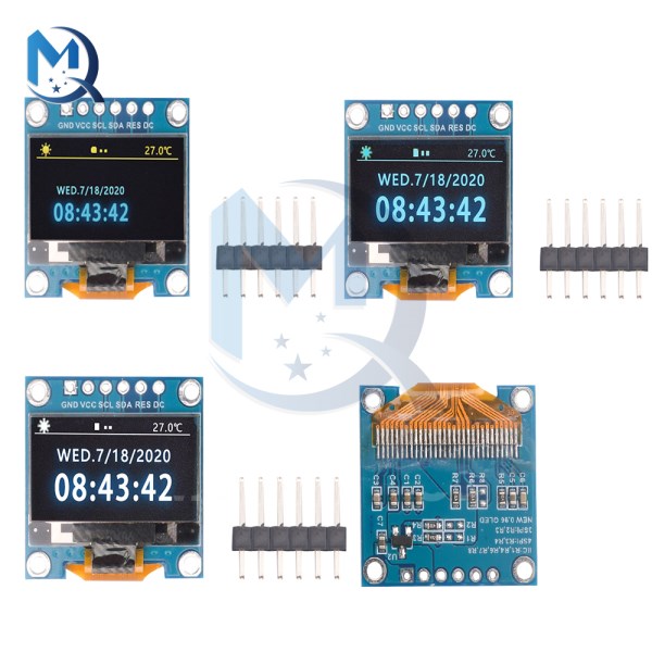 0.96 inch OLED Display Moudlue 3.3-5V 6 Pin OLED Screen 128X64 Resolustion LCD IICSPI SSD1315 Driver Display Module