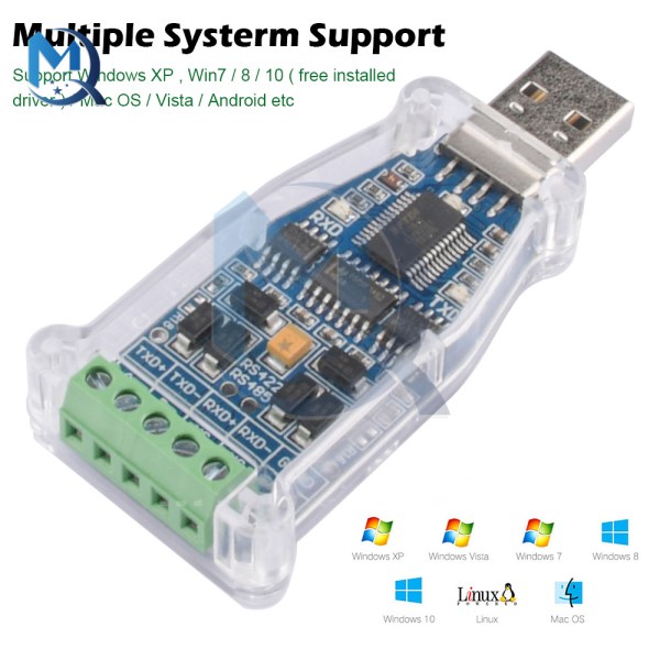 USB2.0 to RS485 RS422 Serial Adapter FTDI Chip 6Pin Terminal Block Converter Support WinXP Win 7 Win8 Win10 Mac Android