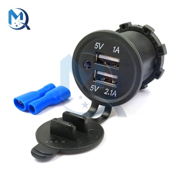 Auto Style Vehicle Charger 12V 24V Dual USB Charging Plug Adapter Power Socket For LED Car Motorcycle