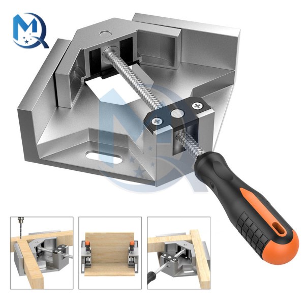 90 Degree Right Angle Clip Moving Jaws-sliding T Shaped Handle Aluminum Alloy Single Handle Woodworking Angle Clamp Tools