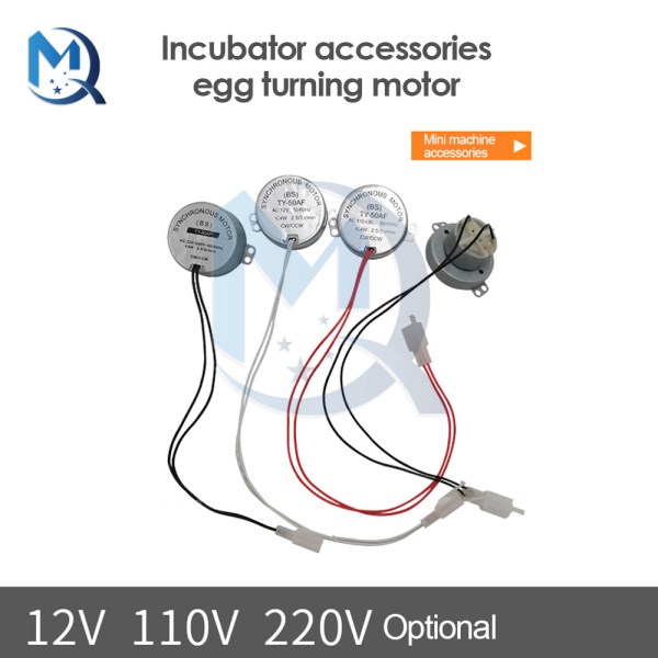 Mini motor AC 12V 110V 220V DC12V Automatic Incubator Motor Low Speed Egg Turning Incubator Accessories AC Motor