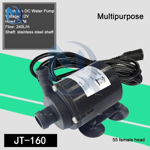 DC 12V JT-160A Mini Micro Brushless Small Water Pump 240LH for Diving Land Can Micro Electric Submersible Water Pump Fish Tank