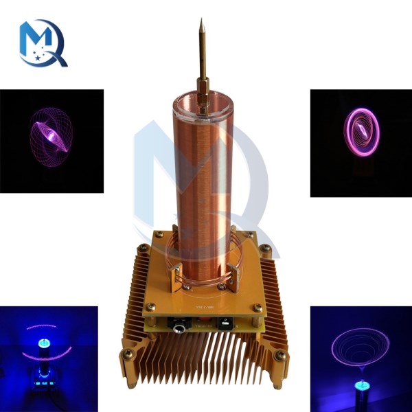 Arc Plasma Loudspeaker Music Tesla Coil Without Acrylic Base Shell Wireless Transmission Experiment Desktop Toy Model Gold