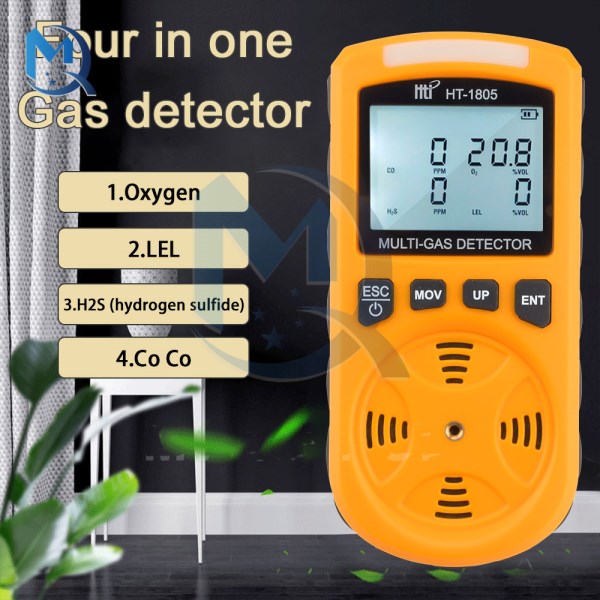 HT-1805 Four-in-one Gas Detector Indoor Portable Multifunctional Combustible Gas Detector Air Quality Meter Monitor H2s Co Co2