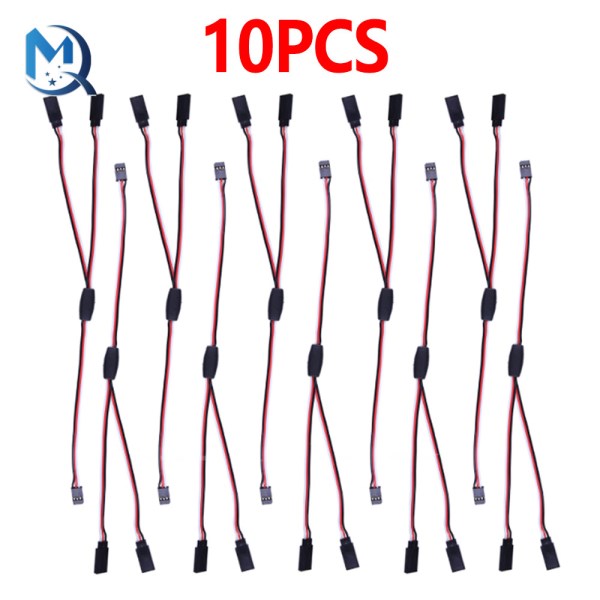 10pcs 100150200300500mm RC Servo Y Extension Cord Cable Lead Wire For RC Servo JR Futaba RC Airplane Helicopter Car DIY