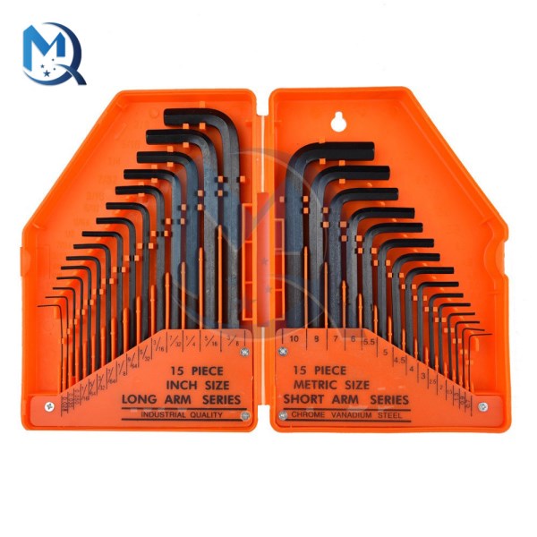 30PcsKit Metric and Inch Hexagon Wrenches Set L Shape Ball Head Long inch Short-arm Hex Key Allen 30 in 1 Hexagon Wrench Case