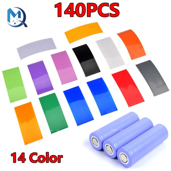 18650 Battery Wrap Sleeve Heat Shrink Shrinkable Tube Insulated Multicolor Battery Skin PVC FilmTape Protector Cover Pipe