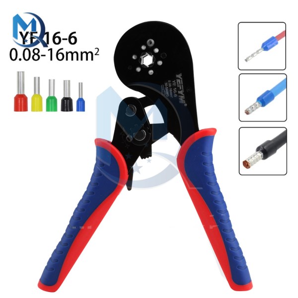 YE 16-6 Mini Pliers Crimping Tool 1200H Tubular Terminal Crimping Tool Ratchet Labor-saving Device 30-5AWG Crimping Tool