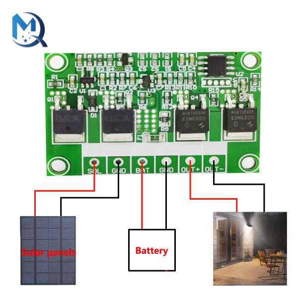 10A High-Power Automatic Solar Lithium Battery Charger Board Light Controller Board Multi-Voltage For Night Garden lights Module