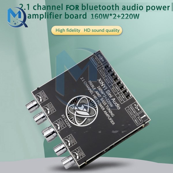 XY-S220H 2.1 Channel for Bluetooth Audio Amplifier Board TDA7498 High Bass Subwoofer 160WX2+220W Audio Stereo Amplifier AMP