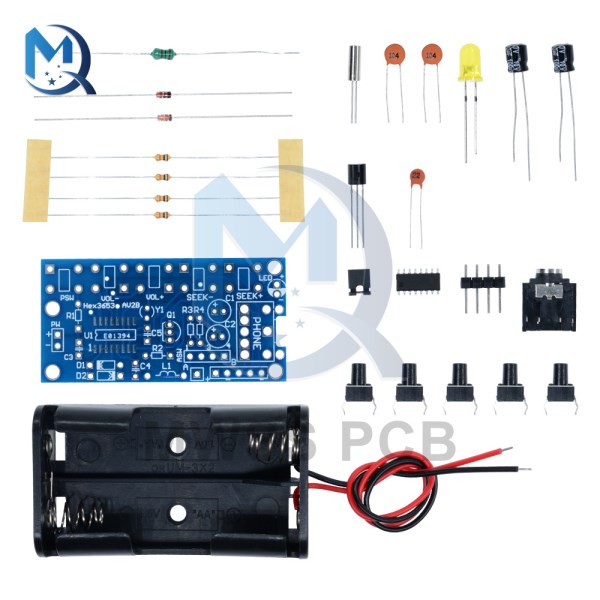 DC 1.8V 3.6V FM Wireless Stereo Radio Kits 76MHz-108MHz Transmitter Audio Receiver PCB FM Module Learning Electronics For Diy