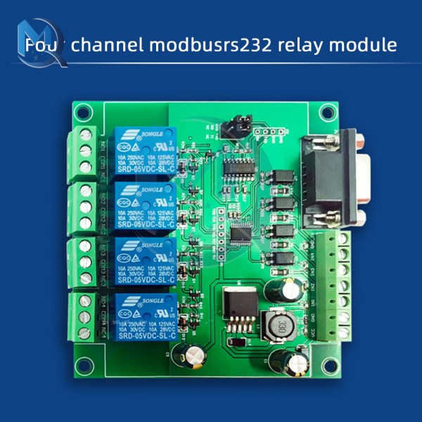 DC7-24V 4 Channel Modbus Relay Module RS232TTL UART Interface Diode Effusion Protection Modbus RTU Format Relay Module