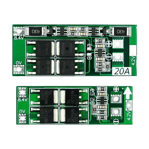 2S 7.4V 8.4V 18650 lithium battery protection board with balanced 20A current balanced board