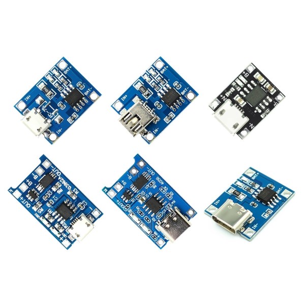100PCS Micro USB 5V 1A 18650 TP4056 Lithium Battery Charger Charging Board With Protection Dual Functions 1A Li-ion for arduino