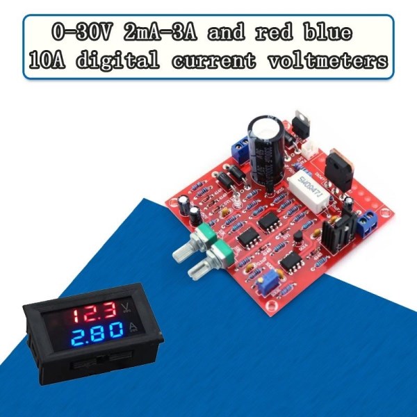 0-30V Red 2mA-3A Continuously Adjustable DC Regulated Power Supply DIY Kit for school education lab DIY Kit