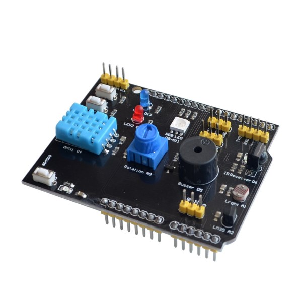 DHT11 LM35 Temperature Humidity Sensor Multifunction Expansion Board Adapter ForArduino ForUNO R3 RGB LED IR Receiver Buzzer I2C