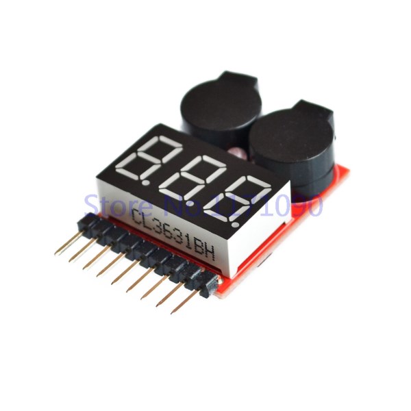 1-8S LipoLi-ionFe RC airplane boat etc Battery Voltage 2 IN1 Tester Low Voltage Buzzer Alarm