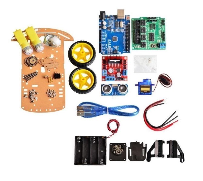 Avoidance tracking Motor Smart Robot Car Chassis Kit Speed Encoder Battery Box 2WD Ultrasonic module For Arduino kit