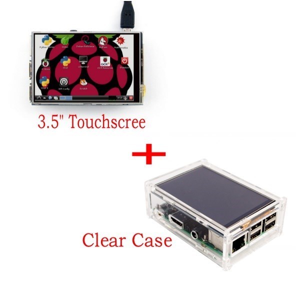 New Original 3.5" LCD TFT Touch Screen Display for for Raspberry Pi 3 Model B Board + Acrylic Case + Stylus
