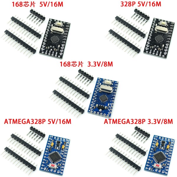 Pro Mini 168328 Atmega168 3.3V 5V 16M ATMEGA328P-MU 328P Mini ATMEGA328 5V16MHz For Arduino Compatible For Nano Module