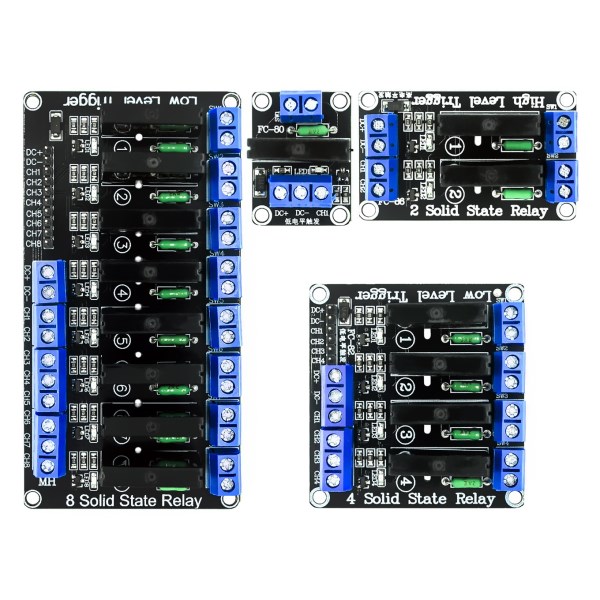 1 2 4 8 Channel Solid State Relay G3MB-202P DC-AC PCB SSR In 5VDC Out 240V AC 2A for arduino