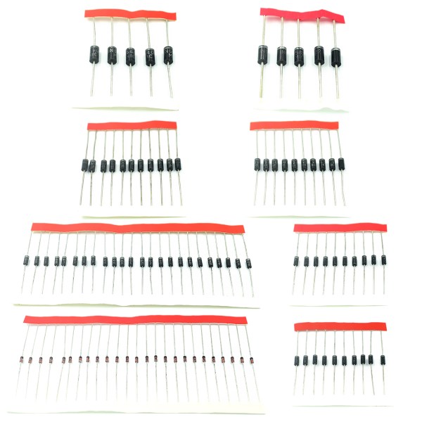 1N4148 1N4007 1N5819 1N5399 1N5408 1N5822 FR107 FR207,8values=100pcs,Electronic Components Package,Diode Assorted Kit