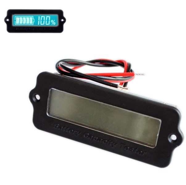 Blue Green 12V LY6W Lead Acid Battery Capacity Indicator LCD Digit Display Meter Lithium Battery Power Detector Tester Voltmeter