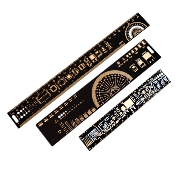 1Set 15cm 20cm 25cm Multifunctional PCB Ruler Measuring Tool Resistor Capacitor Chip IC SMD Diode Transistor Package 180 Degrees