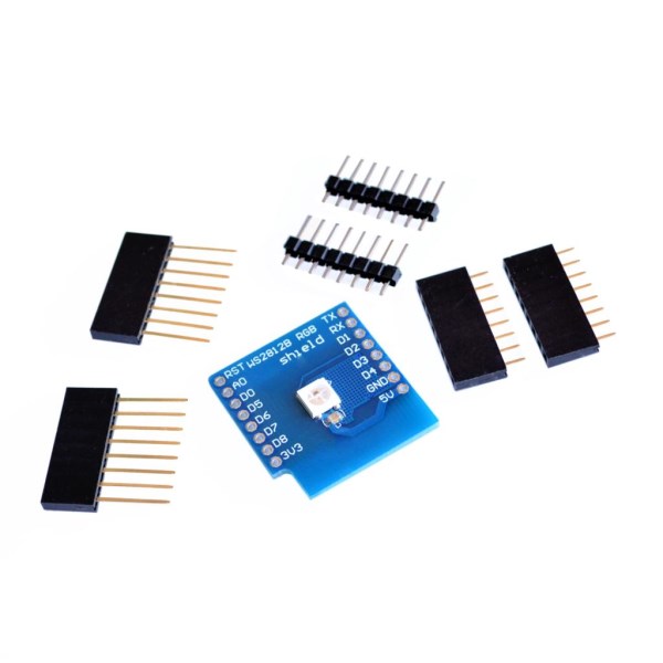 10SETSLOT Esp8266 For WeMos D1 Module WS2812B RGB Shield For WeMos D1 Mini ESP8266 Module Board Wiht Pins Esp8266