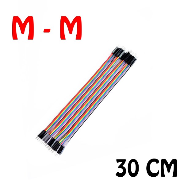 (30cm)40pcs in Row Dupont Cable 30cm 2.54mm 1pin 1p-1p male to male jumper wire