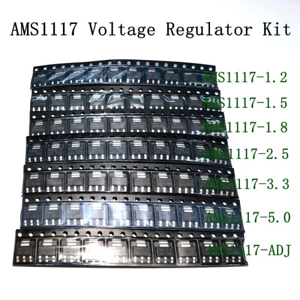 70PCSLOT AMS1117 Voltage Regulator Kit 1.2V1.5V1.8V2.5V3.3V5.0VADJ 1117 7 Values Each 10PCS