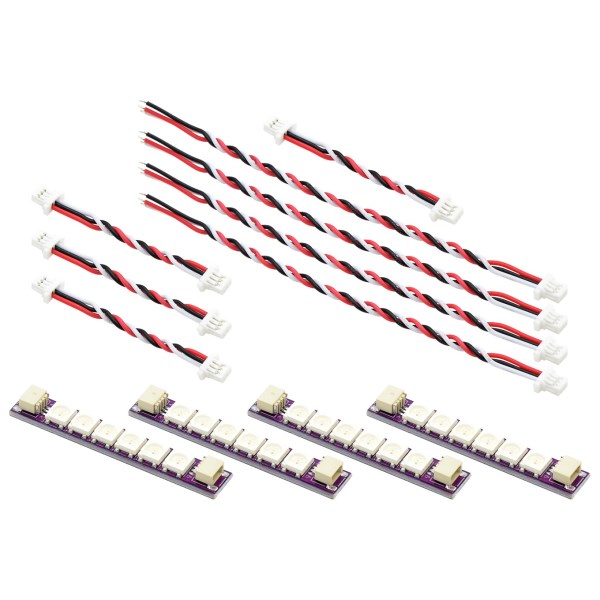 4PCS SW601 601 Power Light Board Extension 5V Colorful Power LED Strip Light Board for F722S RC Drone