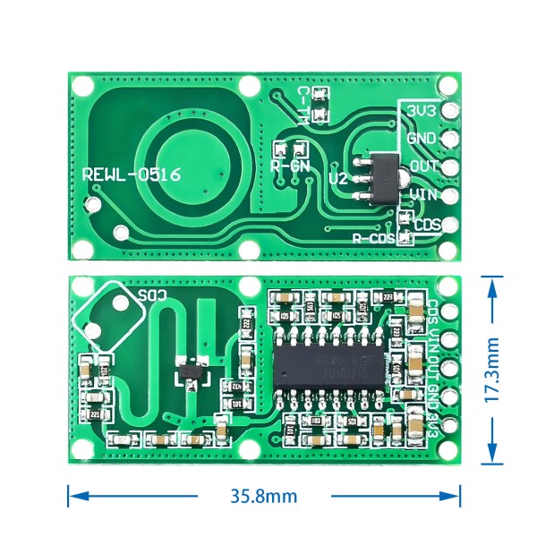 5pcslot RCWL-0516 microwave radar sensor module Human body induction switch module Intelligent sensor