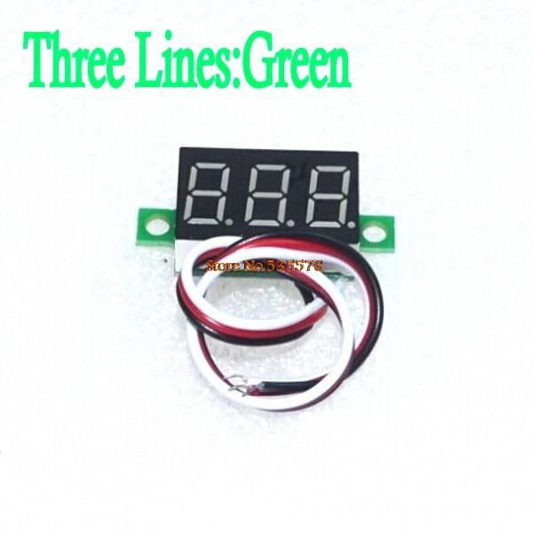 0.36" Digital Voltmeter DC 0V-30V Three Lines 3 digit Voltage Panel Meter Display led Color : Green