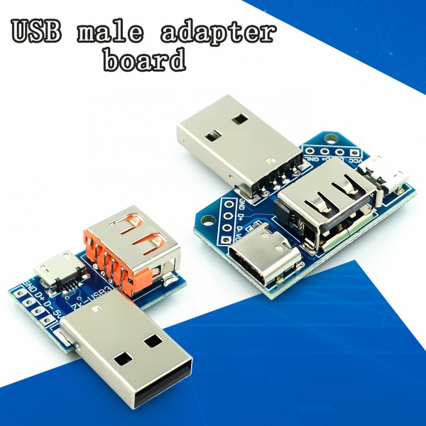 USB Head Switchboard Male USB Connector to Type-c Micro USB Female USB 2.54-4P transfer test board USB adapter plate