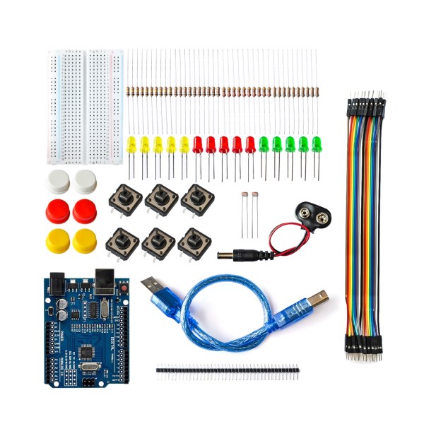 Starter Kit For UNO+WiFi R3 Original ATMEGA328P Chip CH340G For Arduino UNO R3 Development Board Diy Kit School Education Lab