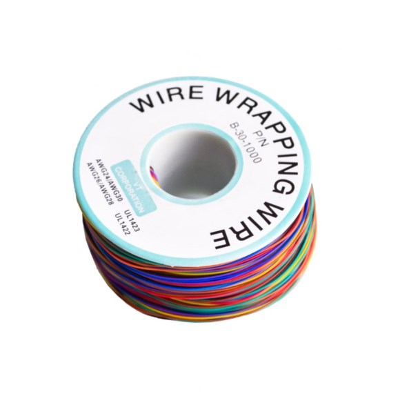8 Color 30AWG Jump Wire Wrapping Tinned Copper Solid PVC insulation Single Strand Copper Cable Ok Wire Electrical Wire XF30