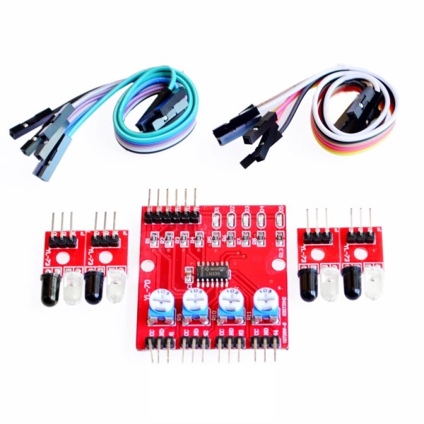 Four Way 4 Channel Infrared Detector Tracing Transmission Line Obstacle Avoidance Sensor Module for Diy Car Robot