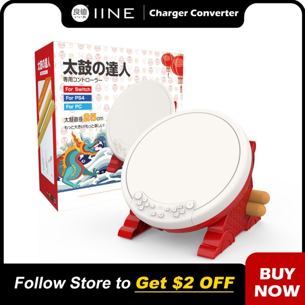 IINE Taiko Drum Master Compatible Nintendo SwitchLiteOLED