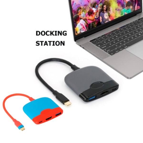 USB-C USB3.0 HUB Adapter for Nintendo NS Switch Host Portable Docking Station Accessories HDMI-compatible 4K TV 100W PD