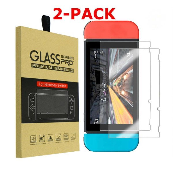 2Pcs 9H Tempered Glass Screen Protector Guard Anti-Fingerprint Film Cover for Nintendo Switch