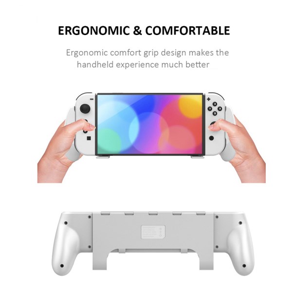 Hand Grip Stand Holder for Nintendo Switch OLED Anti-slip Back Cover Protector Joystick Stand with Bracket Card Storage Slot