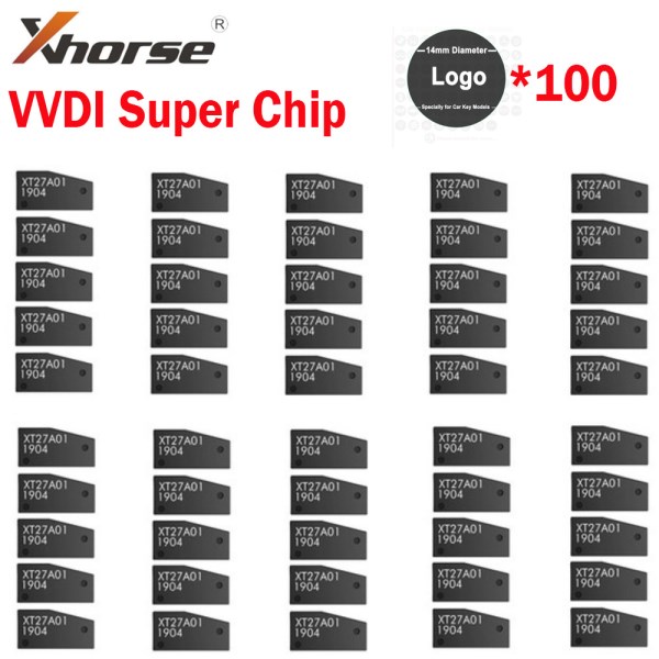 VVDI Super Chip XT27A01 Transponder 8A Super Chip with free 14mm Car Remote Key Logo Sticker For ID4640434D8C8AT3