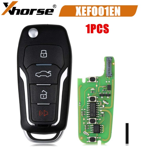 1PCSLOT XHORSE XEFO01EN Super Remote Key for Ford Style Flip 4 Buttons Built-in Super Chip English Version