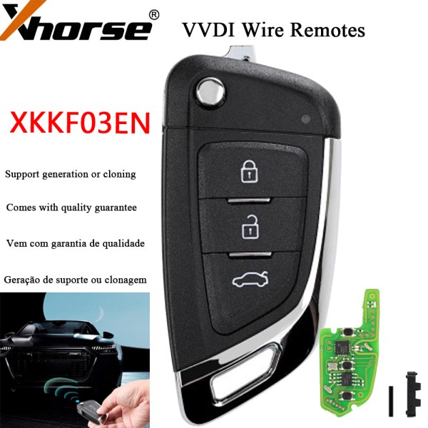 15pcs lot Xhorse VVDI2VVDI MINI KEY TOOL XKKF03EN 3 Buttons Wire Universal Remotes with vvdi super XT27 chip