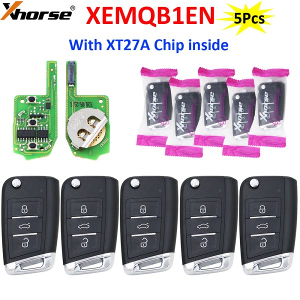 5PcsLot Xhorse XEMQB1EN VVDI Super Remote Car Key with XT27A01 XT27A66 Chip for VVDI2 VVDI MINI Key Tool VVDI Key Tool Max